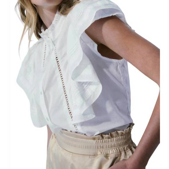 MELISSA NEPTON Tops - NEW MELISSA NEPTON ginger frilly sleeveless blouse in off white